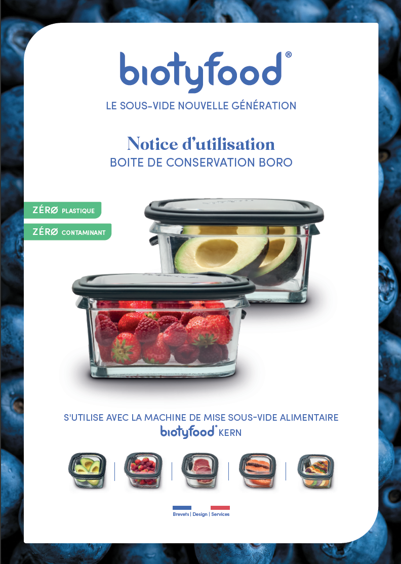 Couverture Notice Boites de conservation sous-vide